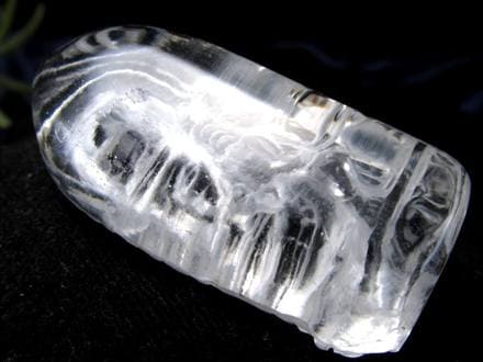 天然水晶 ガネーシャ 彫り 置物