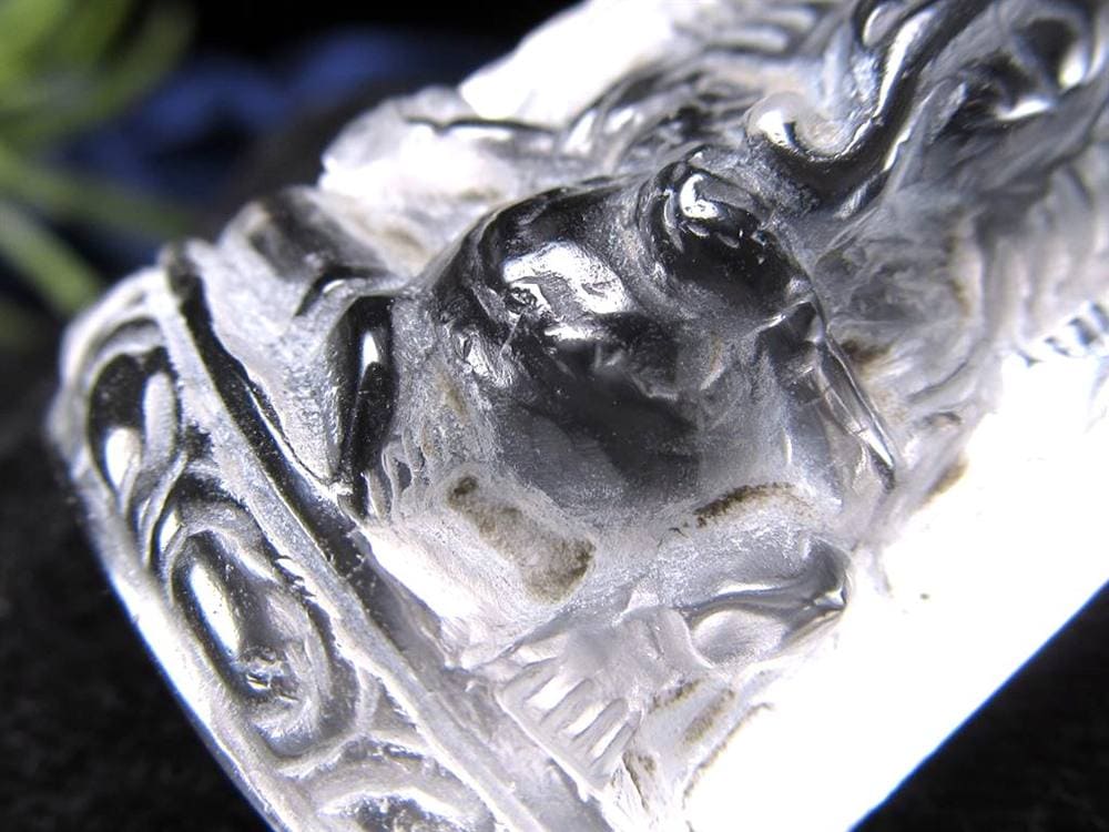 天然水晶 ガネーシャ 彫り 置物