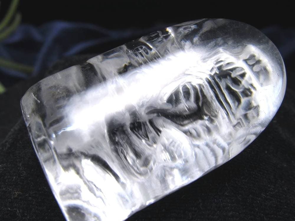 天然水晶 ガネーシャ 彫り 置物