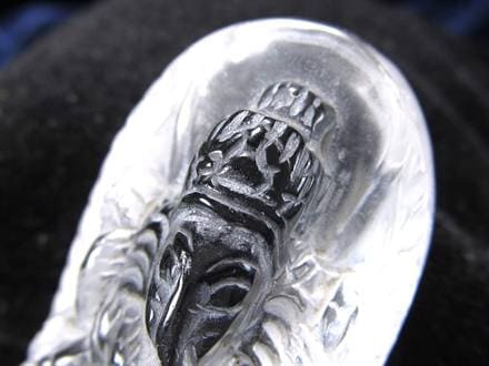 天然水晶 ガネーシャ 彫り 置物