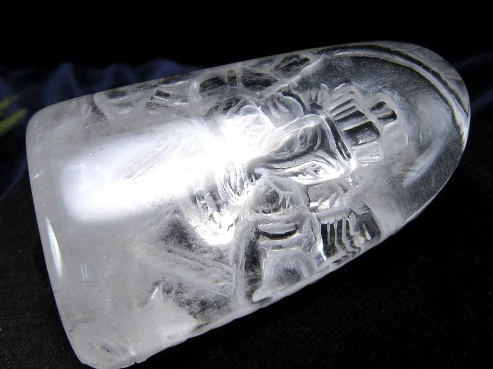 天然水晶 ガネーシャ 彫り 置物