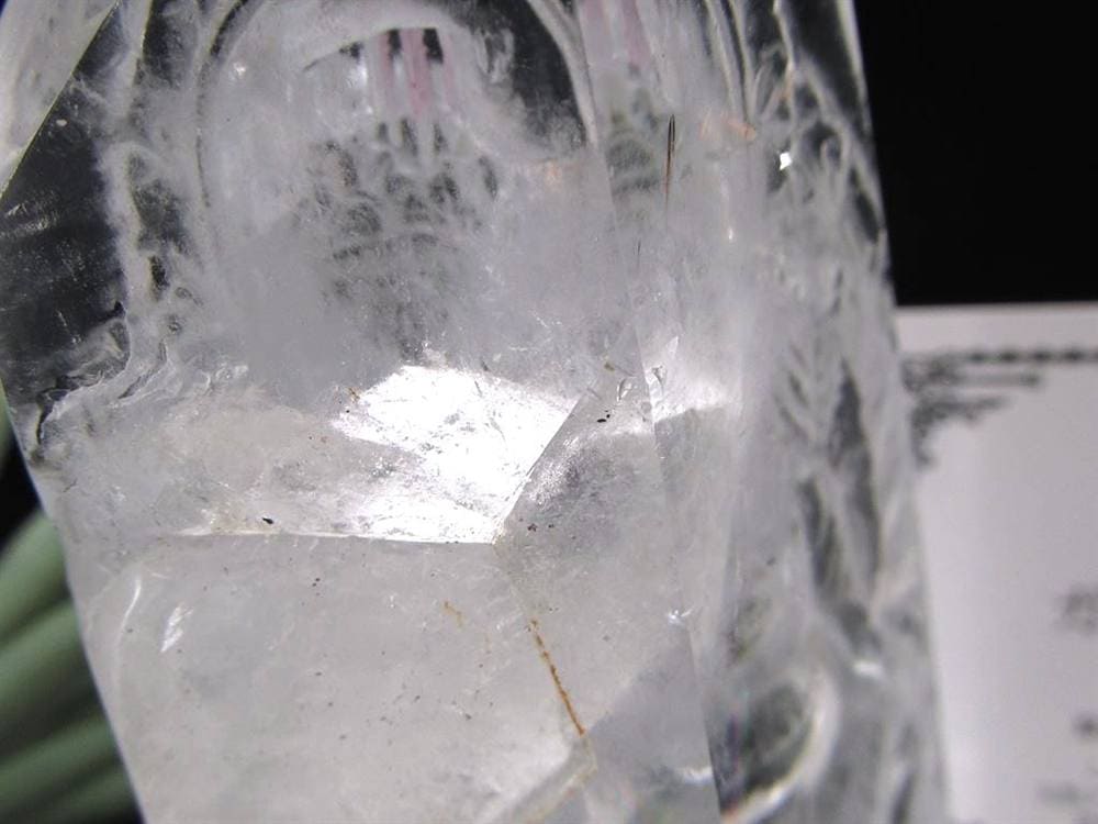 天然水晶 ガネーシャ 彫り 置物