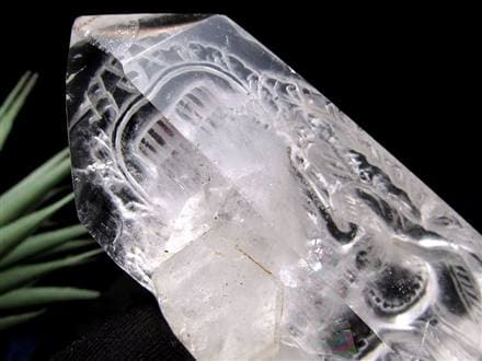 天然水晶 ガネーシャ 彫り 置物