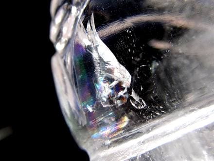 天然水晶 ストゥーパ 仏塔 彫り 置物
