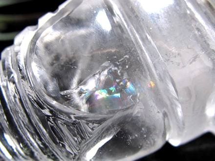 天然水晶 ストゥーパ 仏塔 彫り 置物
