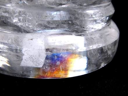 天然水晶 ストゥーパ 仏塔 彫り 置物