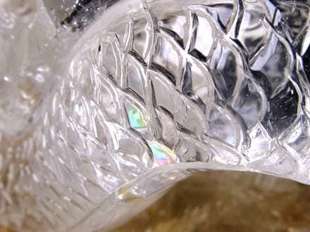 ライモナイトインクォーツ 褐鉄鉱入り水晶 龍神 五本爪龍 置物