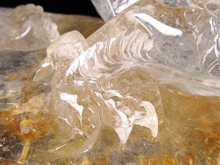 ライモナイトインクォーツ 褐鉄鉱入り水晶 龍神 五本爪龍 置物