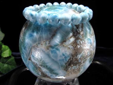 ラリマー ブルーペクトライト 丸玉 置物 スフィア