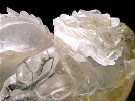 ルチルクォーツ 彫刻置物 ザギマウンテン グリーンルチル ヒーラー