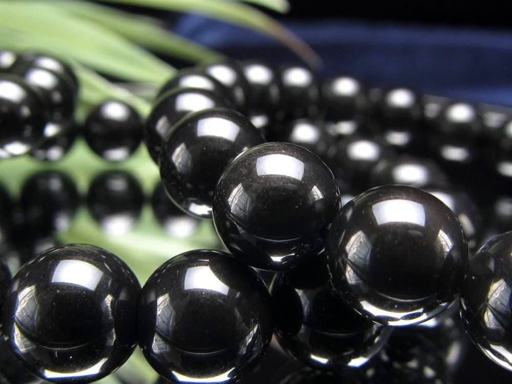 十勝石 オブシディアン ブレスレット 黒曜石 北海道