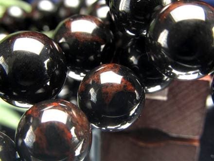 花十勝石 オブシディアン ブレスレット 黒曜石 北海道