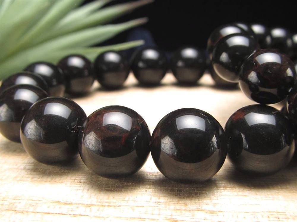 花十勝石 オブシディアン ブレスレット 黒曜石 北海道