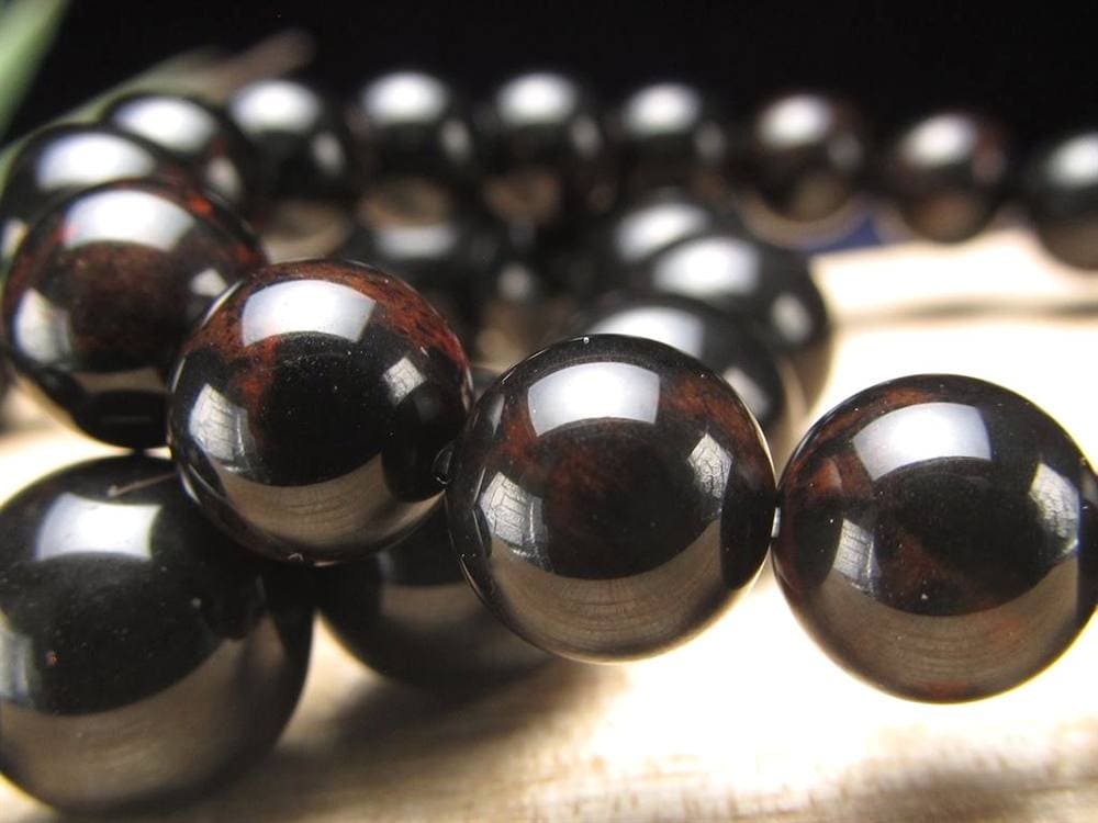 花十勝石 オブシディアン ブレスレット 黒曜石 北海道