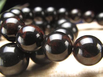 花十勝石 オブシディアン ブレスレット 黒曜石 北海道