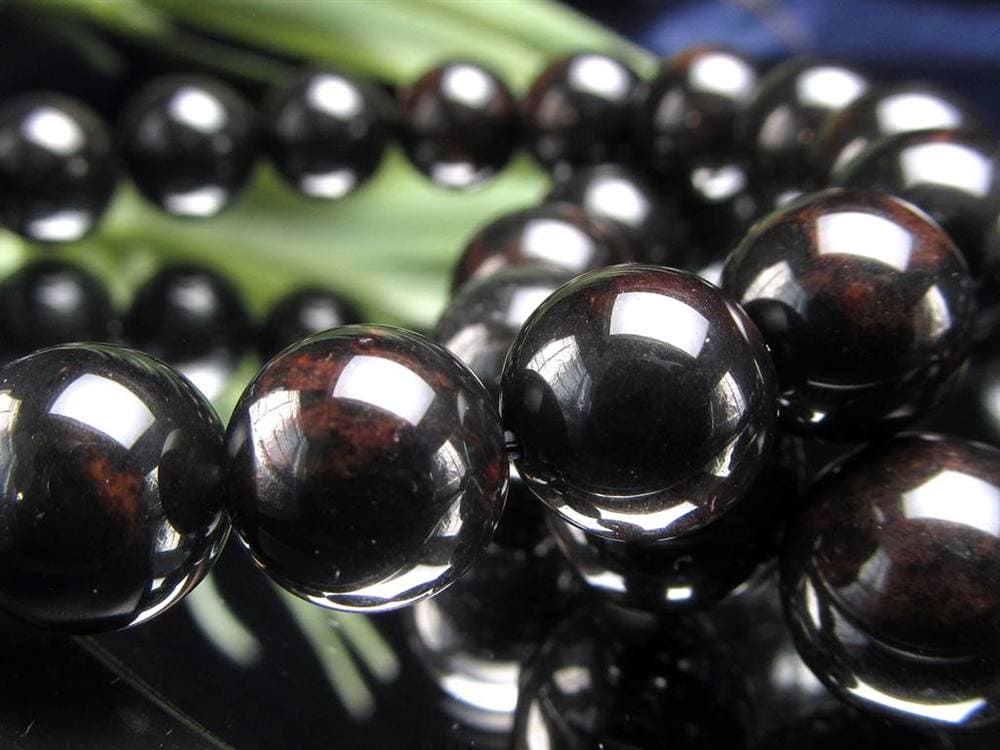 花十勝石 オブシディアン ブレスレット 黒曜石 北海道