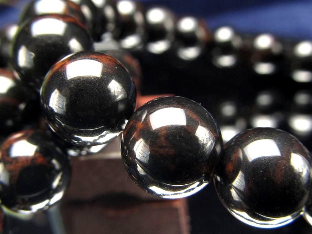 花十勝石 オブシディアン ブレスレット 黒曜石 北海道