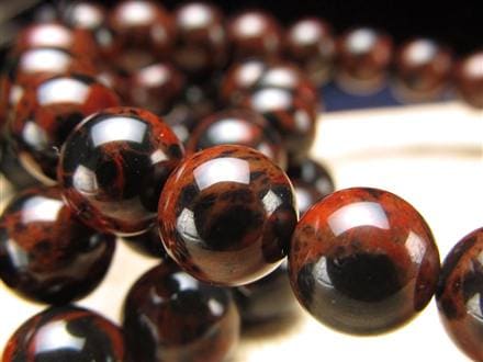 花十勝石 オブシディアン ブレスレット 黒曜石 北海道