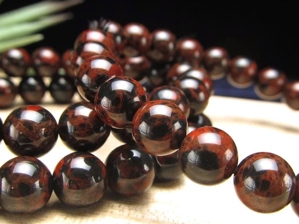 花十勝石 オブシディアン ブレスレット 黒曜石 北海道