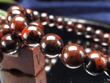 花十勝石 オブシディアン ブレスレット 黒曜石 北海道