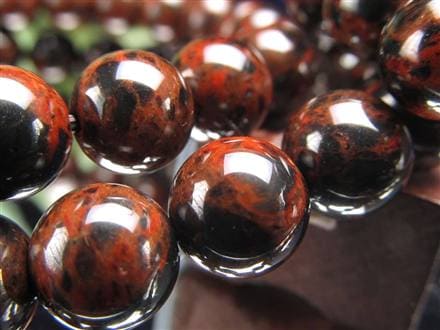 花十勝石 オブシディアン ブレスレット 黒曜石 北海道