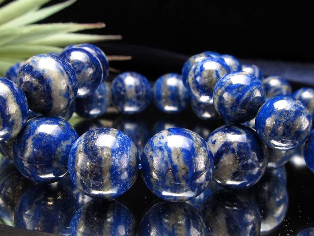 ラピスラズリ ブレスレット 誕生石 青金石 パワーストーン 蛍光ラピスラズリ