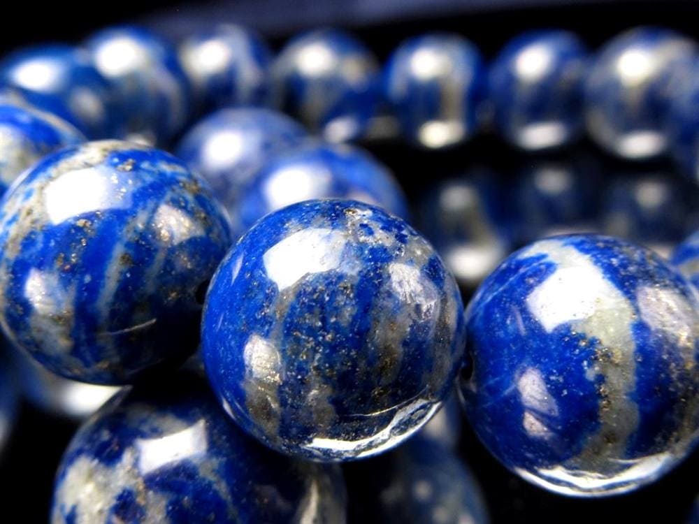 ラピスラズリ ブレスレット 誕生石 青金石 パワーストーン 蛍光ラピスラズリ