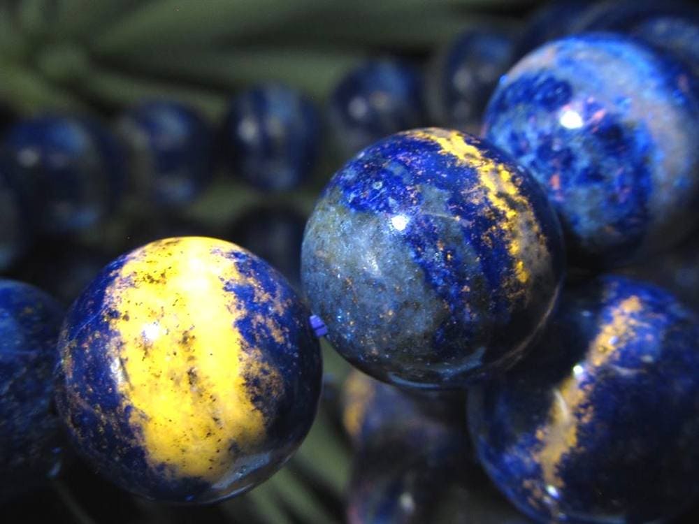 ラピスラズリ ブレスレット 誕生石 青金石 パワーストーン 蛍光ラピスラズリ