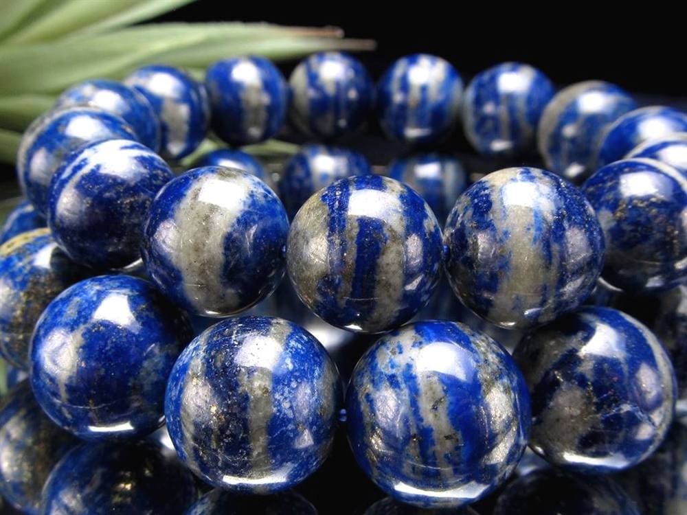 ラピスラズリ ブレスレット 誕生石 青金石 パワーストーン 蛍光ラピスラズリ