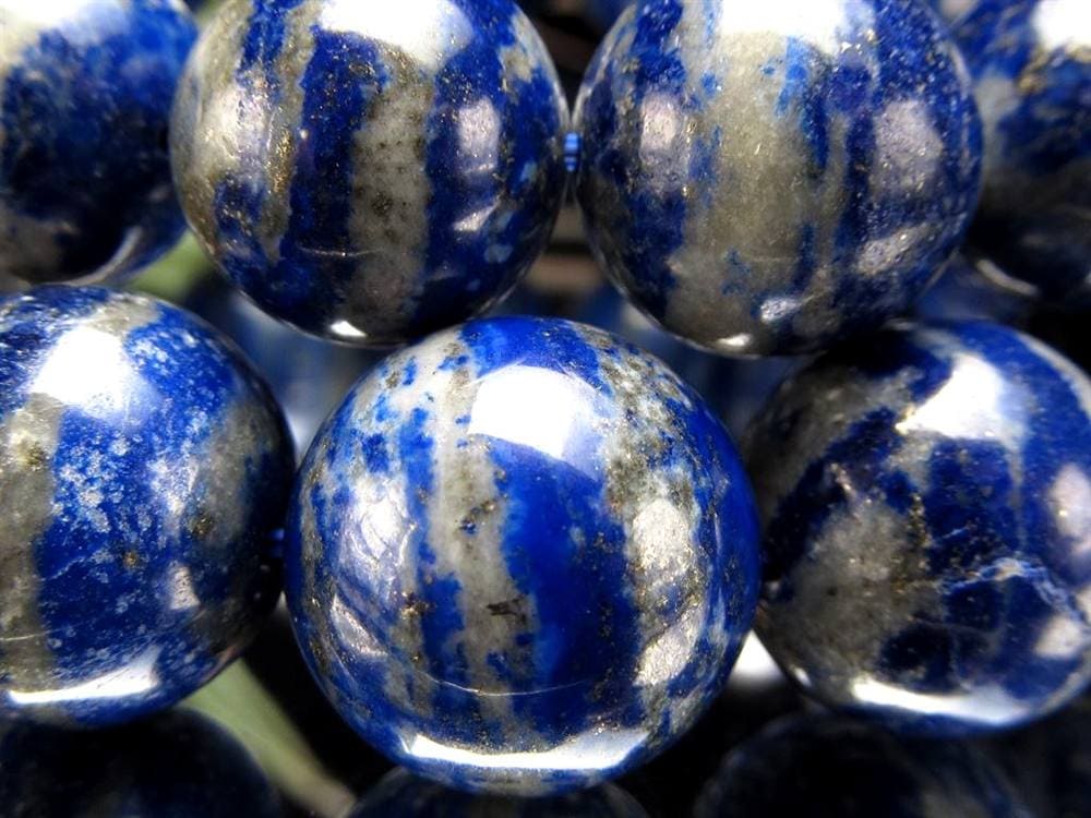 ラピスラズリ ブレスレット 誕生石 青金石 パワーストーン 蛍光ラピスラズリ