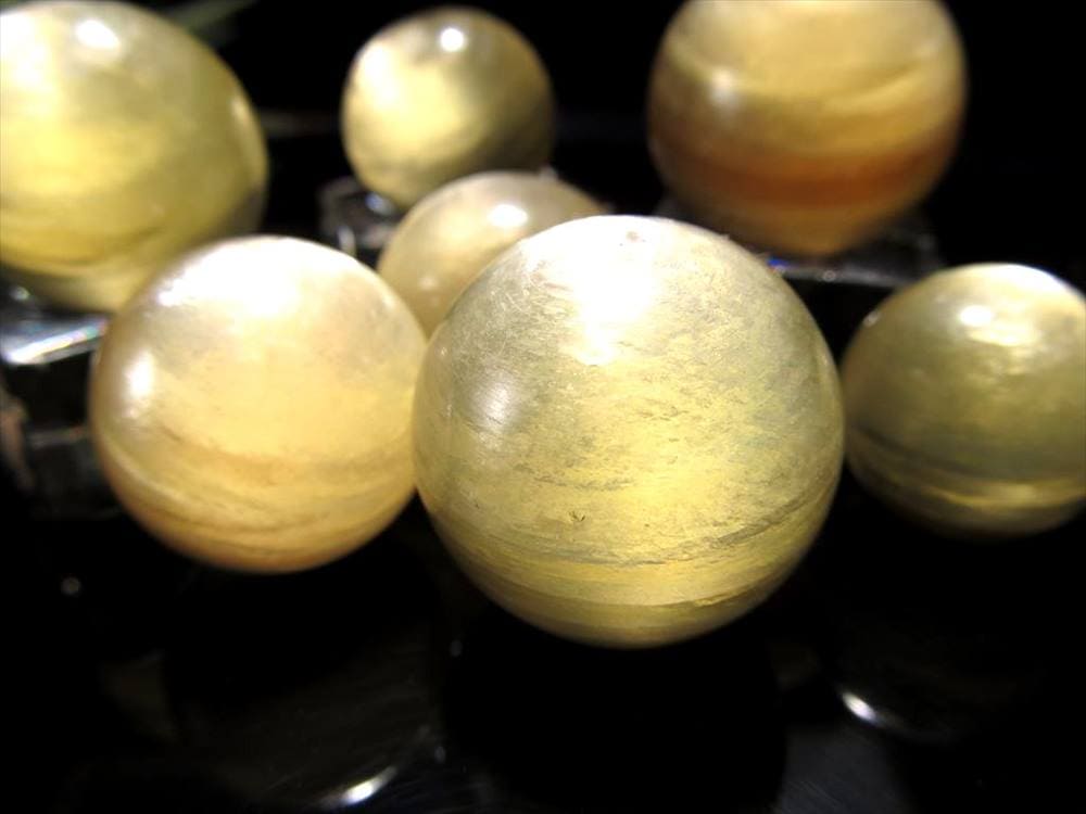 キャッツアイ 天然金雲母 天然ゴールデンマイカ フロゴパイト 丸玉