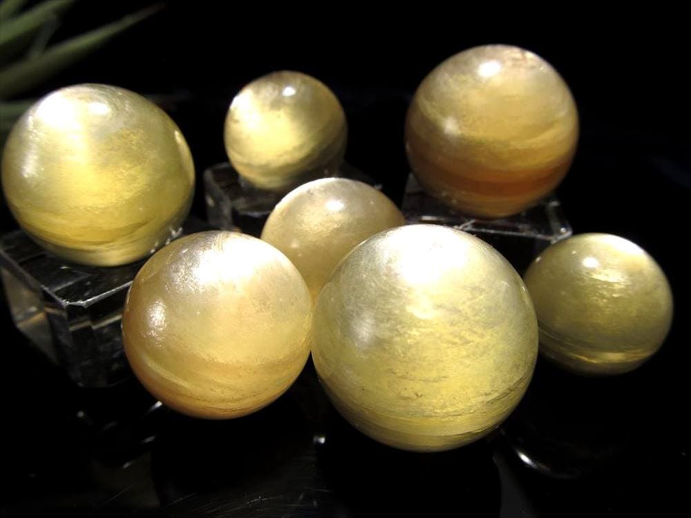 キャッツアイ 天然金雲母 天然ゴールデンマイカ フロゴパイト 丸玉