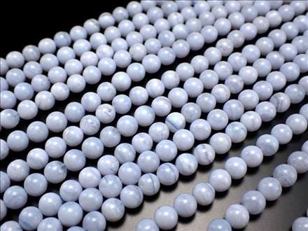 ビーズ連 ブルーレースアゲート 空色縞瑪瑙 天然石 アクセサリー