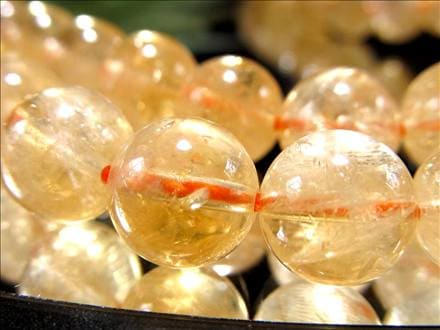 シトリン 黄水晶 ビーズ連 連材