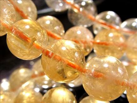 シトリン 黄水晶 ビーズ連 連材