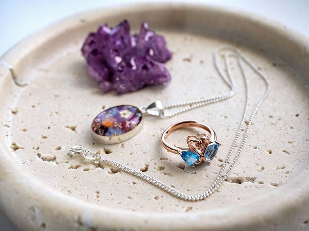 円形トラバーチントレイ 天然大理石トレイ 天然石ジュエリー