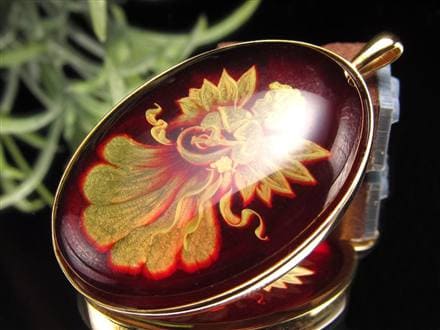 アンバー 琥珀 ペンダント PT カメオルース