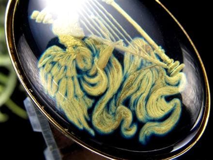 アンバー 琥珀 ペンダント PT カメオルース