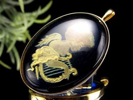 アンバー 琥珀 ペンダント PT カメオルース