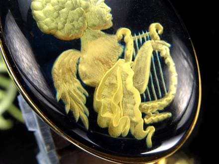 アンバー 琥珀 ペンダント PT カメオルース