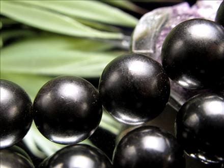 ジェット 黒玉 ビーズ連 連材