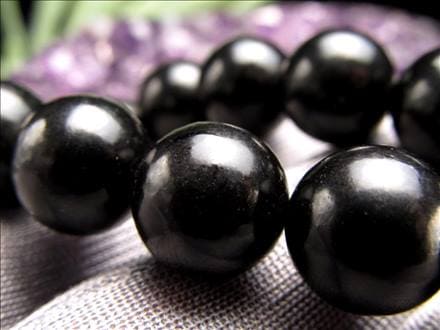 ジェット 黒玉 ビーズ連 連材