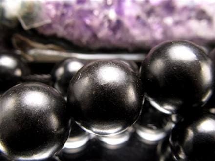 ジェット 黒玉 ビーズ連 連材