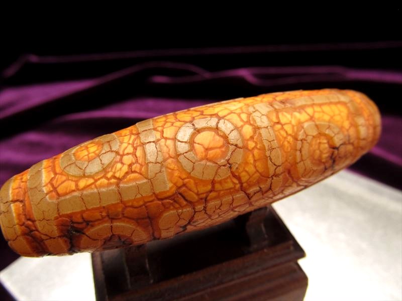 ◇大サイズ！◇極上一点もの！◇古代浮彫紋様天珠◇九眼天珠(くがん