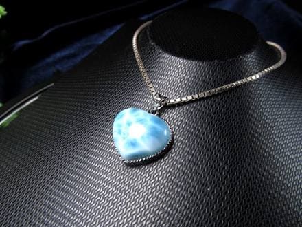 ラリマー ペンダント ネックレス ブルーペクトライト 曹珪灰石 アクセサリー