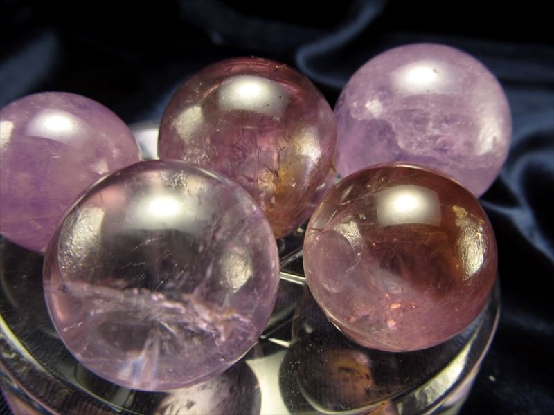 セット☆ ラベンダーアメジスト 天然石 アメトリンスフィア 丸玉 紫黄