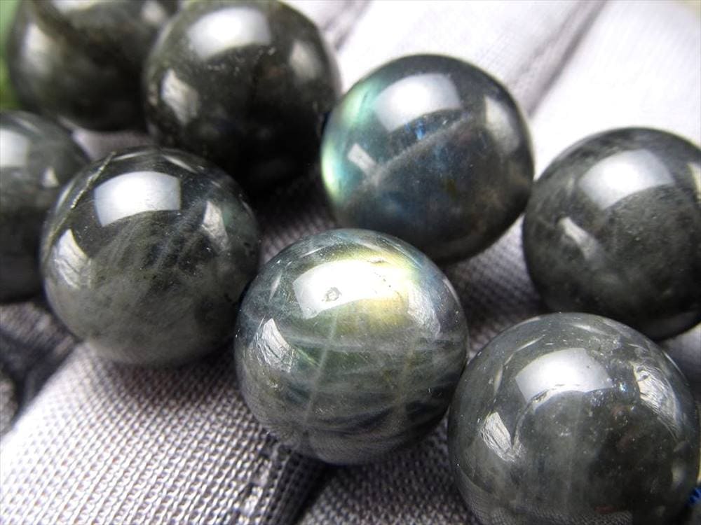 ラブラドライト 曹灰長石 ビーズ連 連材