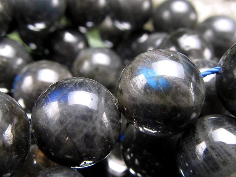 ラブラドライト 曹灰長石 ビーズ連 連材