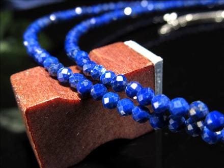 多面カット 12月の誕生石 ラピスラズリ ネックレス Silver925