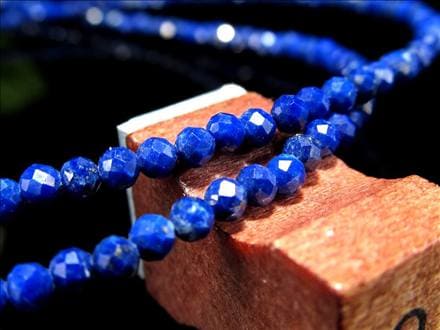 多面カット 12月の誕生石 ラピスラズリ ネックレス Silver925